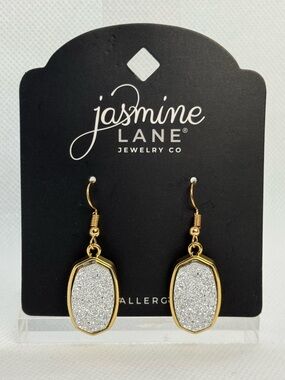 Jasmine Lane Gold Plated Silver Druzy Drop Earrings